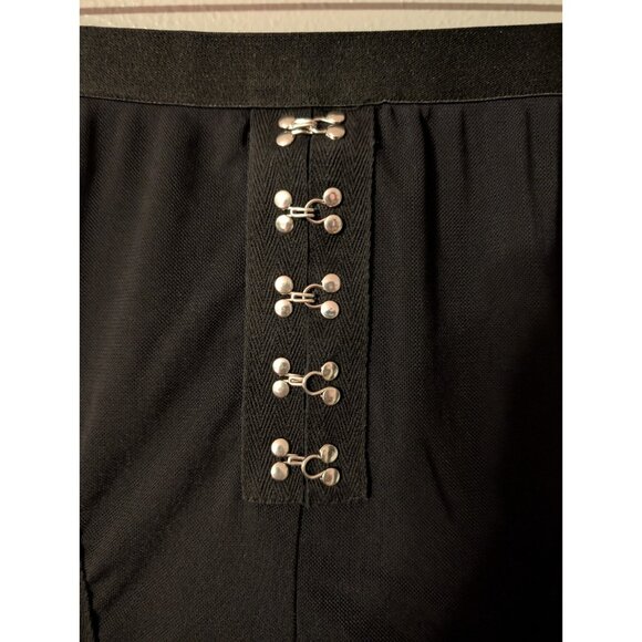 Y2K MyBoo Women’s Black Gothic Lace-Up Eyelet Corset Hook Capri Pants Size S - Picture 4 of 8